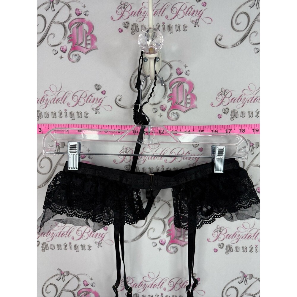 Garter Black Lace Garter Belt with Adjustable Straps tutu - Picture 8 of 15
